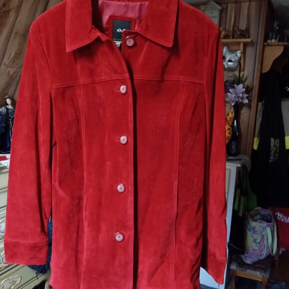 Jlc New York Jackets & Blazers - Women's Red Suede Leather Jacket
